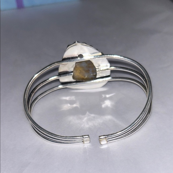 Jasper Cuff M, 925 Silver Artisan Gemstone Bracelet - Picture 4 of 6